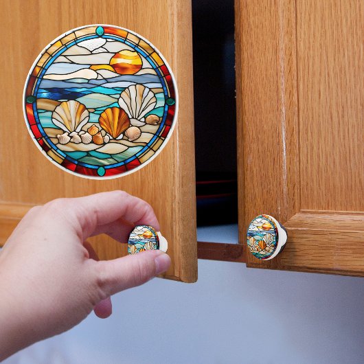 Faux Glas in lood Sea Shells Keramische Knop