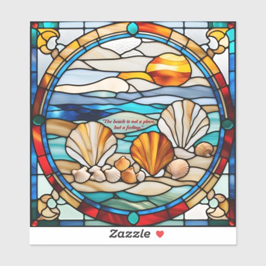 Faux Glas in lood Seashore Sticker (Vel)