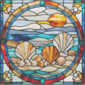 Faux Glas in lood Seashore Sticker (Voorkant)