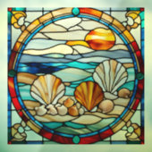 Faux Glas in lood Seashore Window Cling Raamsticker (Vel 3)