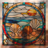 Faux Glas in lood Seashore Window Cling Raamsticker (Vel 2)