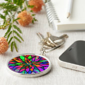 Faux Glas in lood Sleutelhanger (Zijkant)