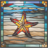 Faux Glas in lood Starfish Sticker (Voorkant)