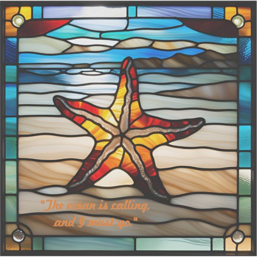 Faux Glas in lood Starfish Sticker (Voorkant)