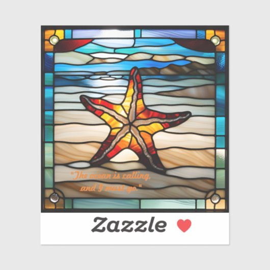 Faux Glas in lood Starfish Sticker (Vel)