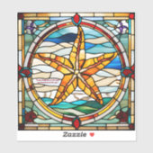 Faux Glas in lood Starfish Sticker (Vel)