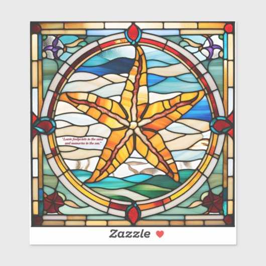 Faux Glas in lood Starfish Sticker (Vel)