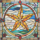 Faux Glas in lood Starfish Sticker (Voorkant)