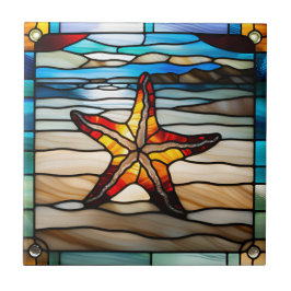 Faux Glas in lood Starfish Tegeltje
