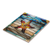 Faux Glas in lood Starfish Tegeltje (Zijkant)