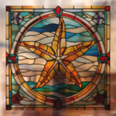 Faux Glas in lood Starfish Window Cling Raamsticker (Vel 2)