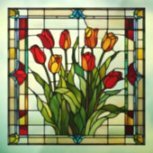 Faux Glas in lood Tulip Garden Raamsticker (Vel 3)