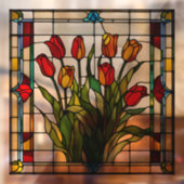 Faux Glas in lood Tulip Garden Raamsticker (Vel 2)