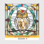 Faux Glas in lood Uil Sticker (Vel)