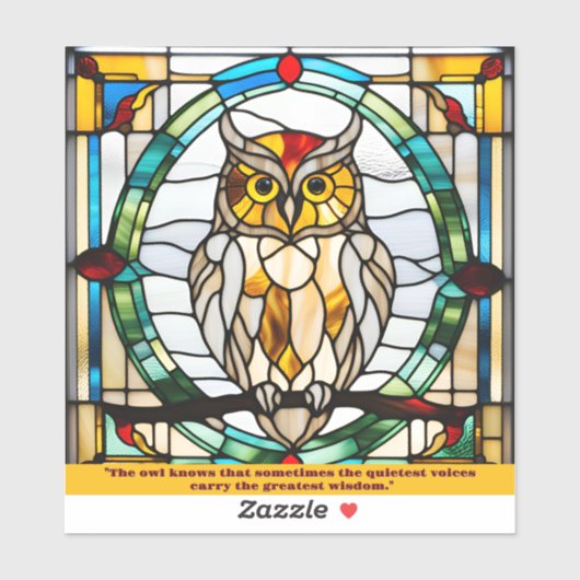  Faux Glas in lood Uil Sticker (Vel)