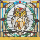  Faux Glas in lood Uil Sticker (Voorkant)