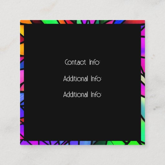 Faux Glas in lood Vierkante Visitekaartje (Achterkant)