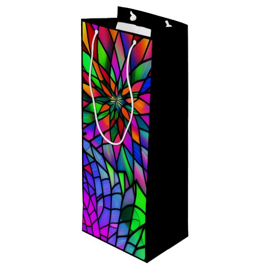 Faux Glas in lood Wijn Cadeautas (Achterkant Gekanteld)