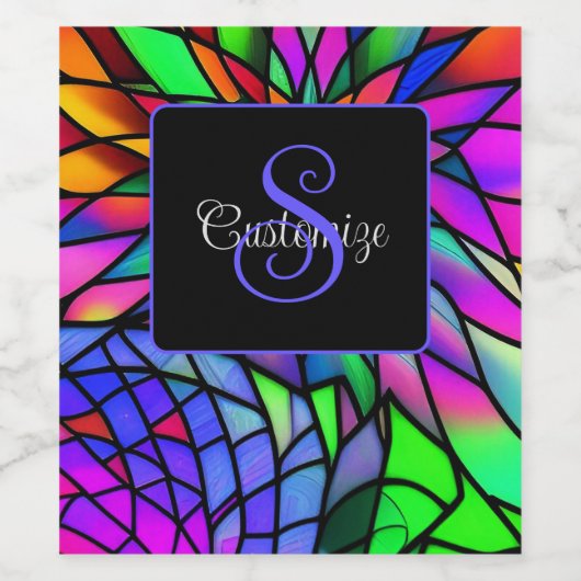 Faux Glas in lood Wijn Etiket (Enkel label)