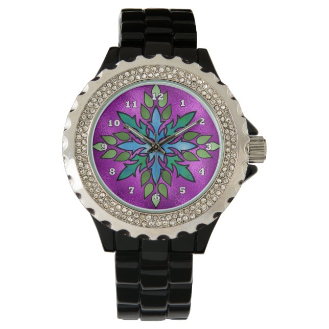 Faux Glas in lood womens horloge (Voorkant)