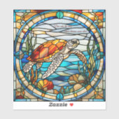 Faux Glas in lood Zee Schildpad Sticker (Vel)