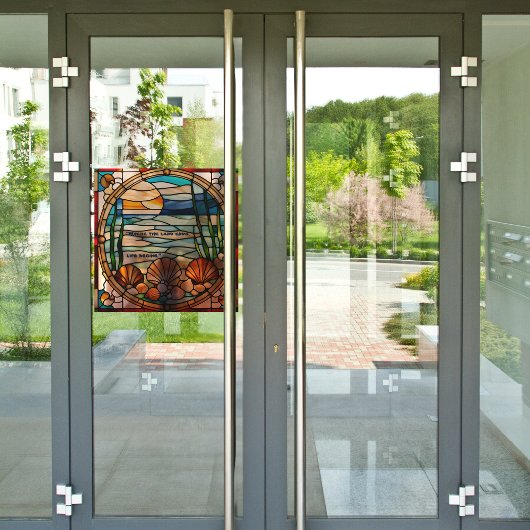 Faux glas-in-lood  zeekanaal raamsticker