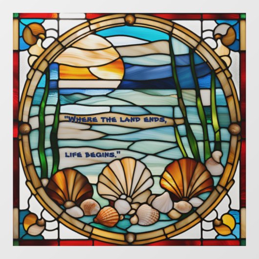 Faux glas-in-lood  zeekanaal raamsticker (Vel)