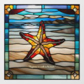 Faux glas-in-lood  zeester raamsticker (Vel)