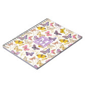 Faux Gliitter Butterflies Monogram Naam Notitieboek (Linkerzijde)
