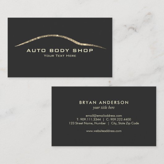 Faux Glitter Automotive - Body Shop Visitekaartje (Voorkant / Achterkant)