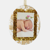  Faux Glitter Baby Foto Kerst Ornament (Rechts)