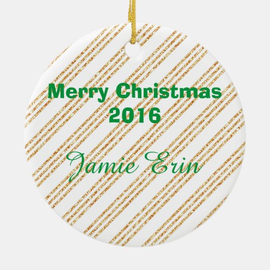  Faux Glitter Baby Foto Kerst Ornament (Achterkant)