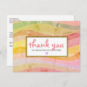 Faux Glitter Baby shower Hartelijk dank Briefkaart (Voorkant / Achterkant)