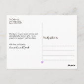 Faux Glitter Baby shower Hartelijk dank Briefkaart (Achterkant)