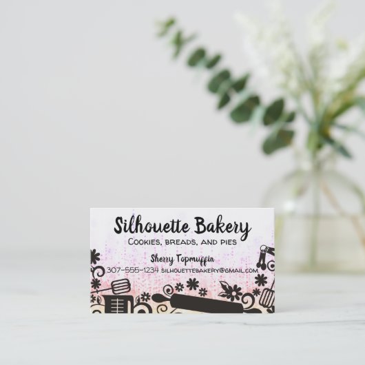 Faux glitter bakkerij bakkerijkoek visitekaartje (Staand voorkant)