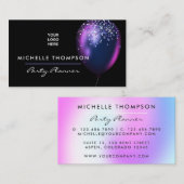 Faux Glitter Balloon Visitekaartje Planner (Voorkant / Achterkant)