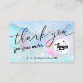 faux glitter bedankt kaart visitekaartje (Voorkant)