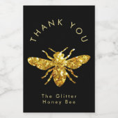 Faux glitter bedankt wijn etiket (Enkel label)