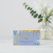 faux glitter bee and flowers Business Card Visitekaartje (Staand voorkant)