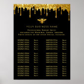 faux glitter bee logo price list poster (Voorkant)