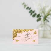 Faux Glitter Bee op roze verwijzingskaart Visitekaartje (Staand voorkant)