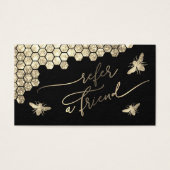 faux glitter bees design refercard visitekaartje (Voorkant)