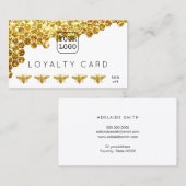 faux glitter bees honingraat visitekaartje (Voorkant / Achterkant)