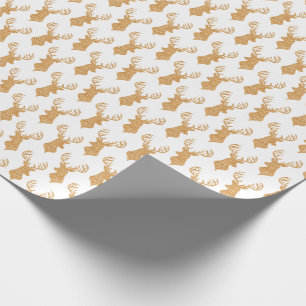Faux Glitter Big Stag Antlers Cadeaupapier