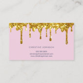 faux glitter bij en bloemen Visitekaartje (Achterkant)