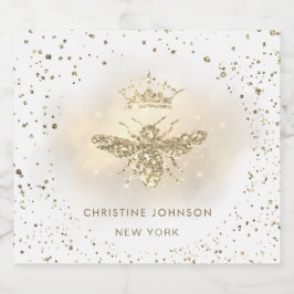 Faux glitter bij likeurfles etiket