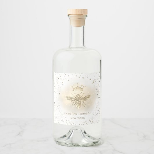 Faux glitter bij likeurfles etiket (Voorkant)