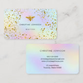 faux glitter bij pastel kleuren achtergrond visitekaartje (Voorkant / Achterkant)