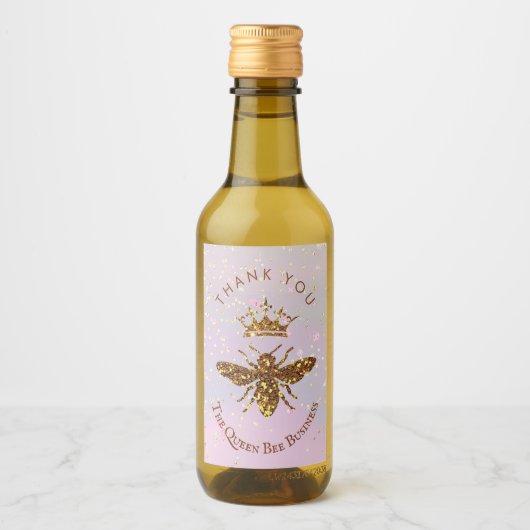 Faux glitter bij wijn etiket (Voorkant)