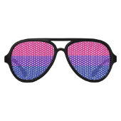 Faux Glitter Bisexual Pride Flag Achtergrond Aviator Zonnebril (Voorkant)